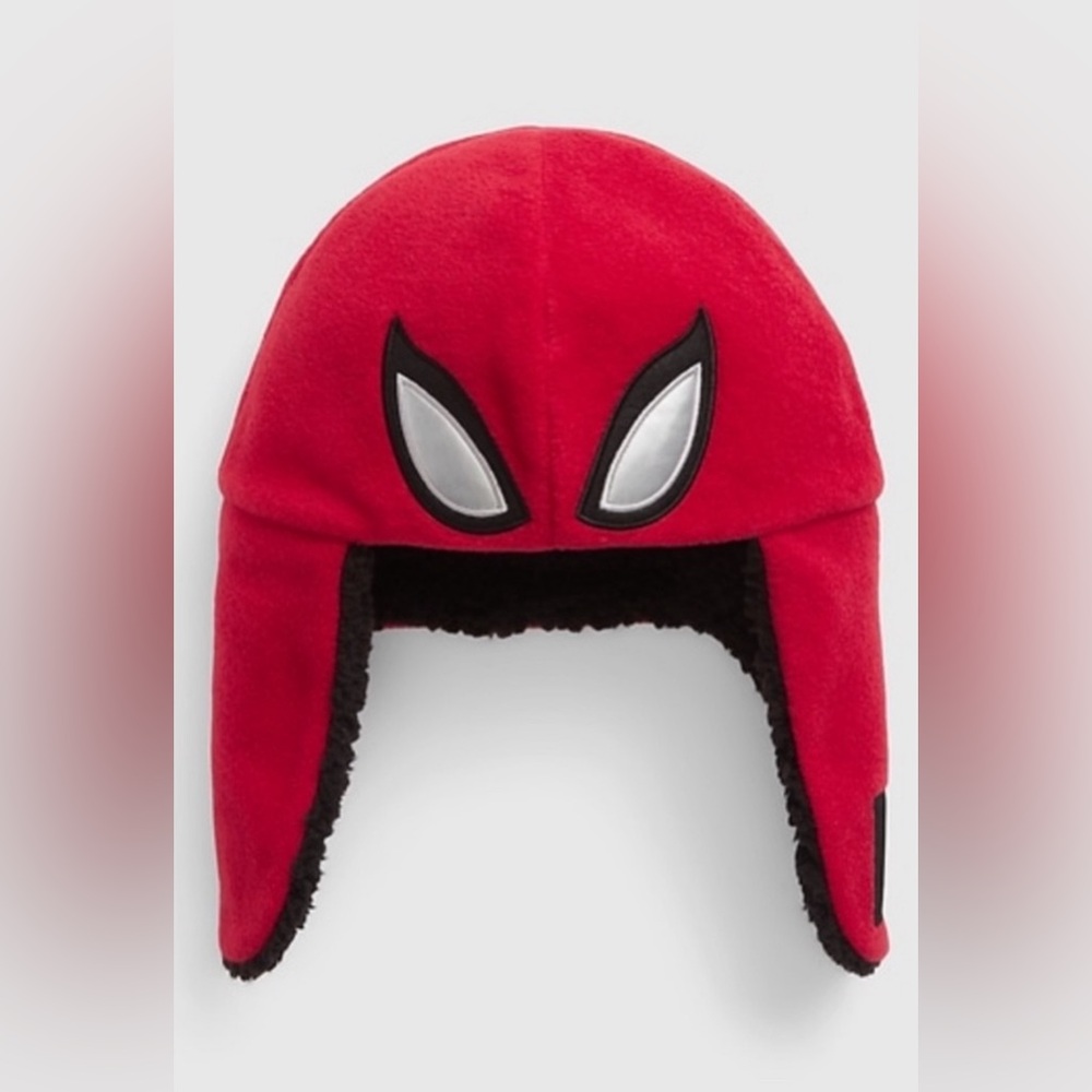 Baby Gap Spiderman Fleece Winter Trapper Hat ear flaps s/m small medium NWT NIB